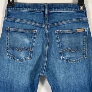 7 For All Mankind Austyn Relaxed Straight Leg Jeans Mens 34 Medium Wash Blue